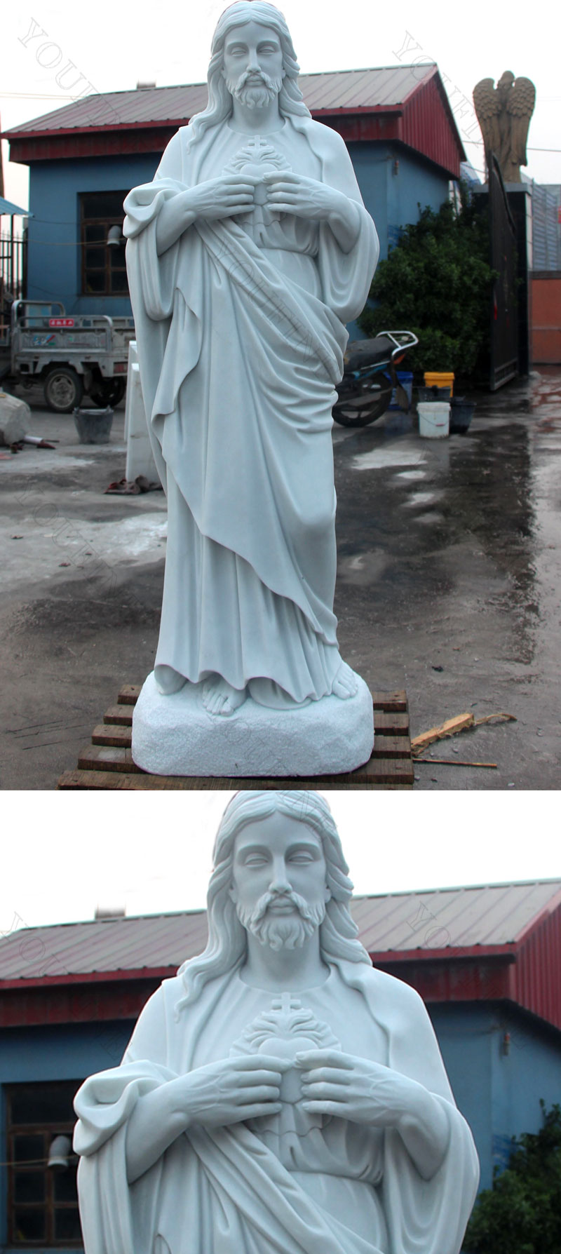Large life size religious statues of jesus for garden details