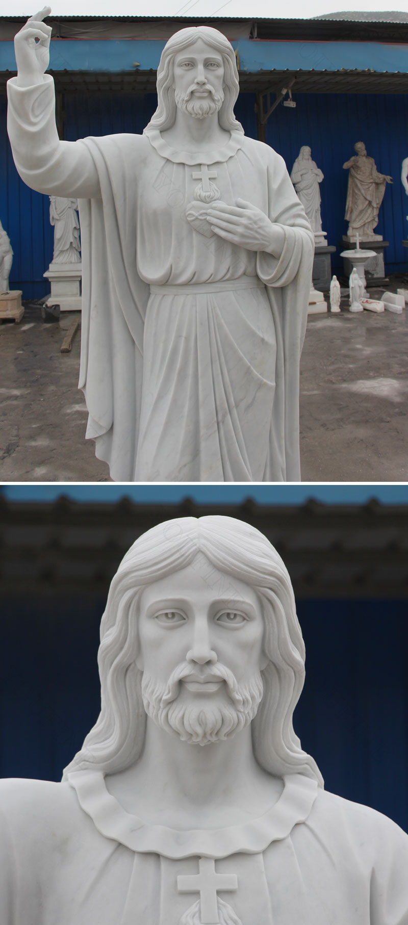 Marble carving sacred heart jesus christ statues designs