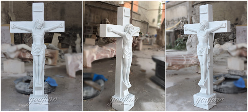 Church marble Jesus suffered in the cross sculpture made for Carlos 