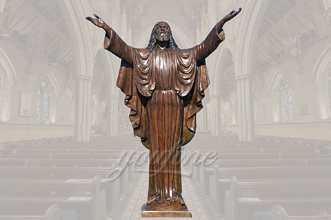 Great standing religious bronze Jesus statue for church