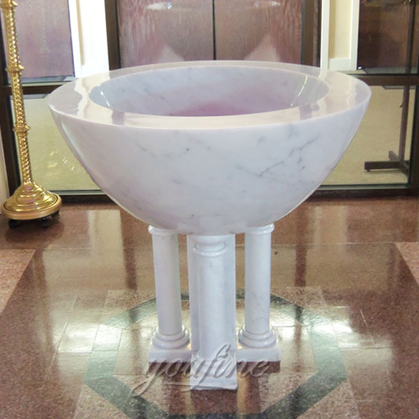 Church interior decor of marble holy water font for sale