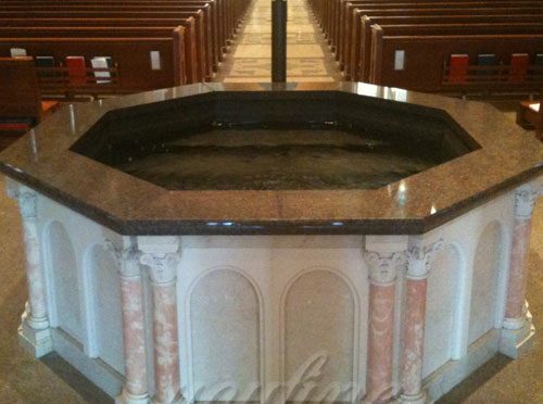 Customized Natural Marble Baptismal Fountain for Church