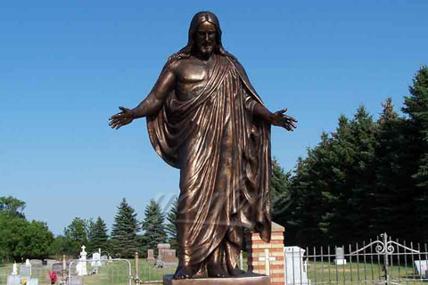 Garden Decorative Antique Bronze Jesus Open Hand