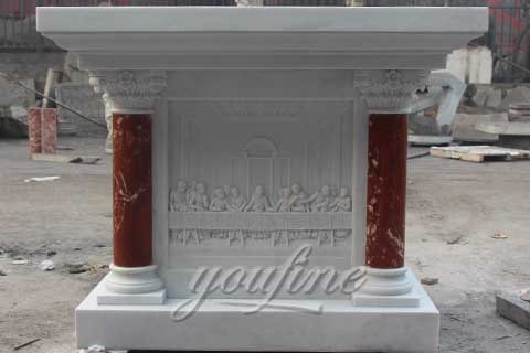 life size High Workmanship Popular Marble Altar Table Decoration for Sales