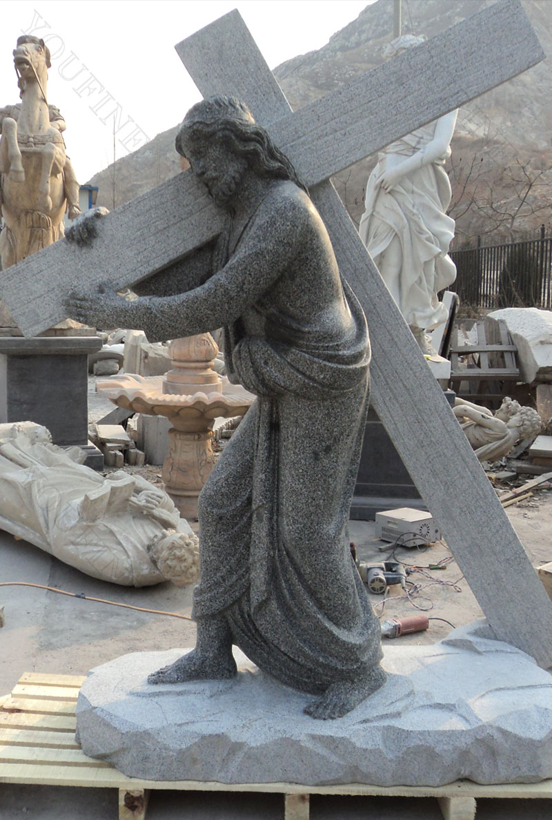 Religious sculptures of jesus wirh cross for sale designs