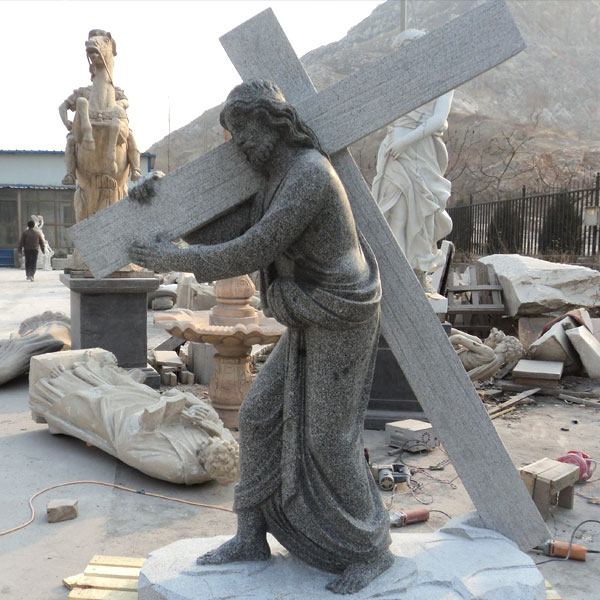 Religious sculptures of jesus wirh cross for sale