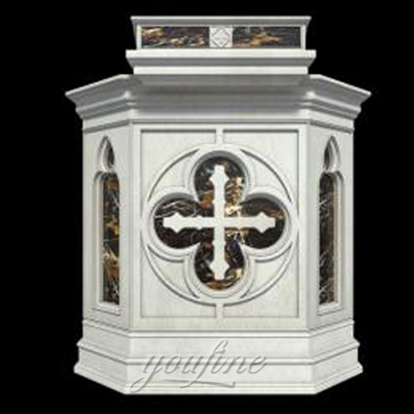 Religious statues of hand carving marble altar with cross deocr for sale
