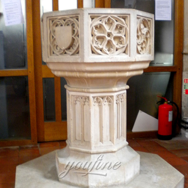Religious statues of marble carving font for sale