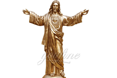 Shining Religious Metal Sculpture Jesus Christ for Home Decor