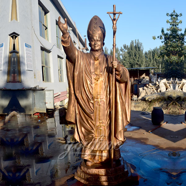  Religious bronze pope statue John Paul