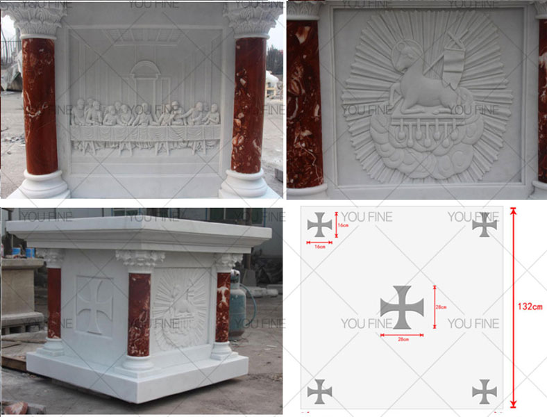 Customized church marble altar sculpture