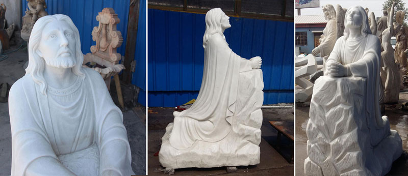 Customized pure white marble church sculpture of Jesus statue for Australian clients