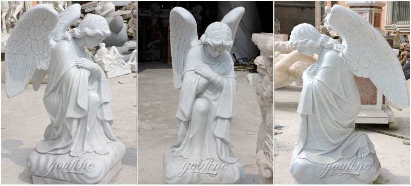Different angle of the marble angel statues