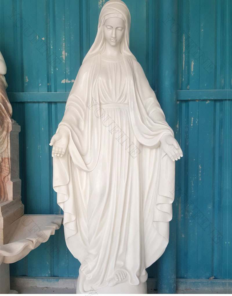 Life Size Religious Marble Virgin Mary Statue Church Decoration