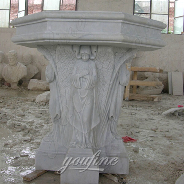 Hand Carved Modern White Marble Church Pulpit Design for Sale CHS-327