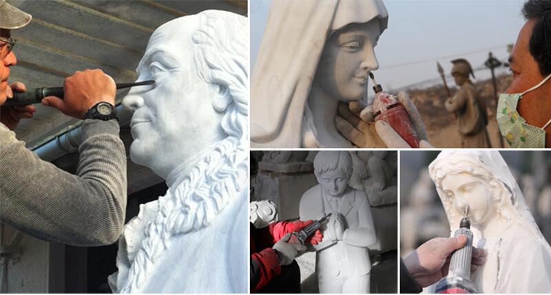 White Marble Virgin Mary Sculpture process