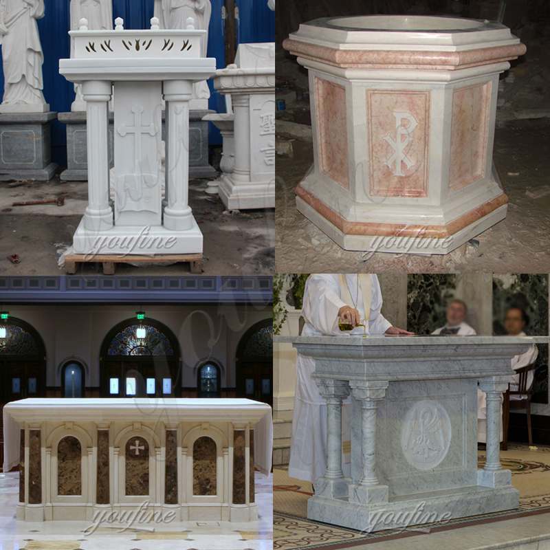 Catholic Hand Carved Church Marble Altar Table