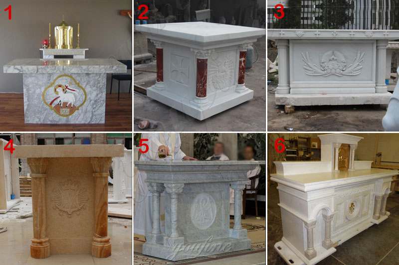 Catholic Religious Hand Carved Church Marble Altar Table