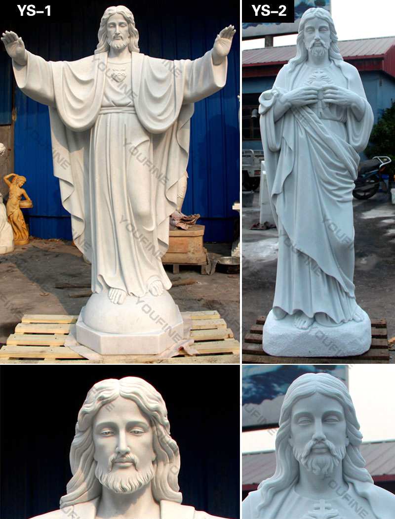 Outdoor Life Size Catholic White Marble Church Jesus Statue CHS-608