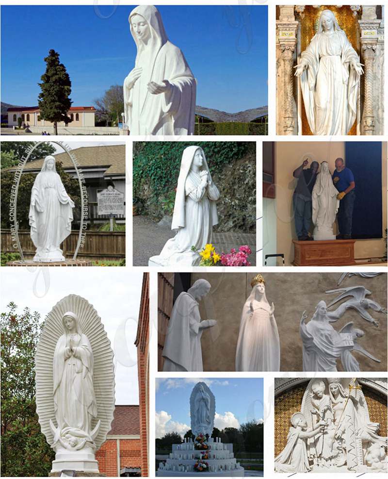 Religious Marble Virgin Mary Outdoor Statues Catholic