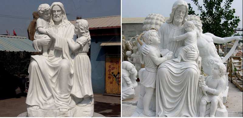 jesus with children statue