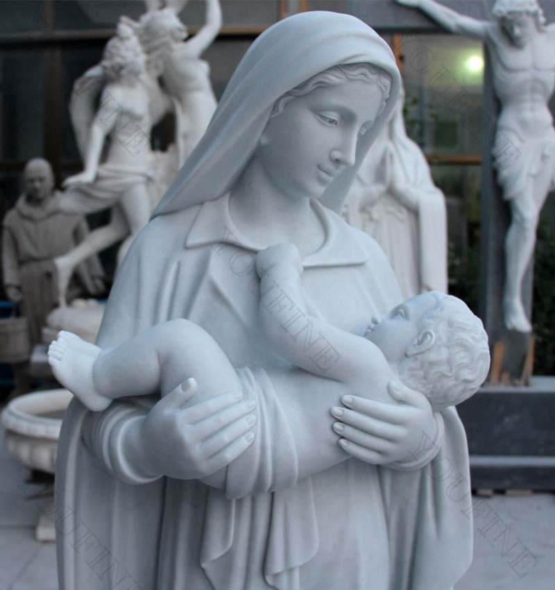 Baby jesus marble statue