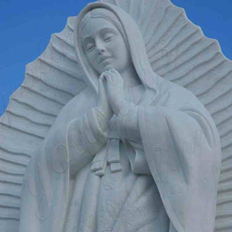 Large Our Lady of Guadalupe Marble Statue for Outdoor Garden Supplier