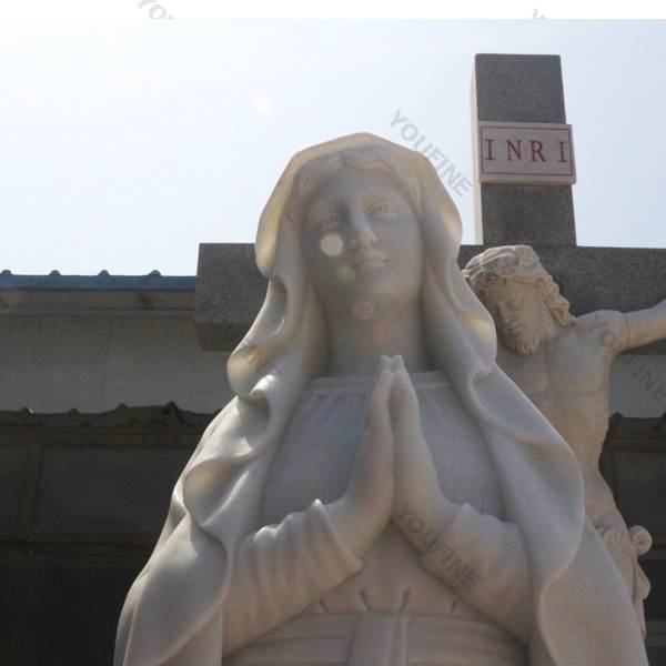 Life Size Statue in Marble of Our Lady of Mary