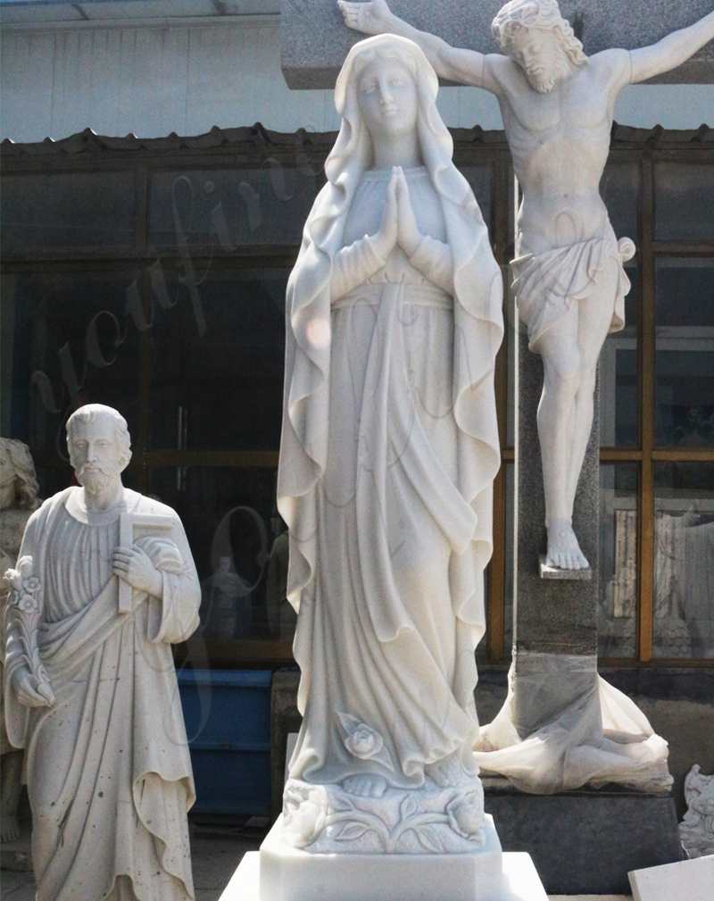 Statue in Marble of Our Lady of Mary on Sale