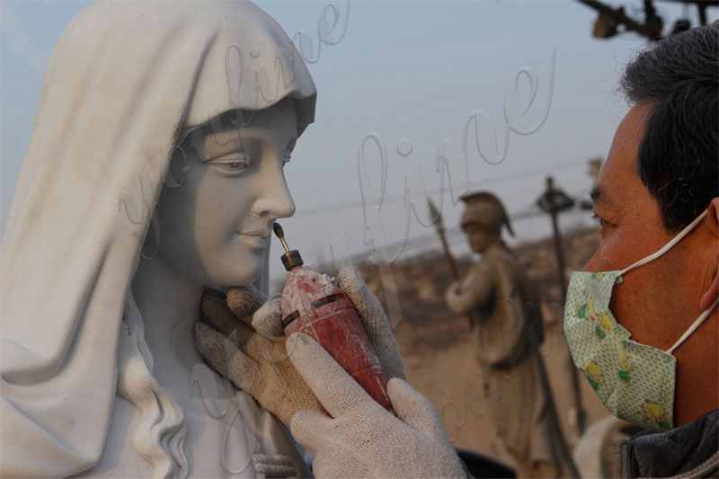 process of Our Lady of Good Help Marble Statue for Sale