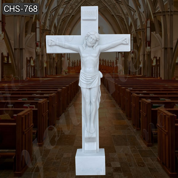 Crucified Jesus Marble Statue for Church Supplier