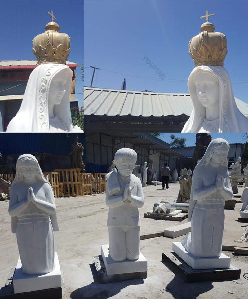 Our Lady of Fatima with Three Children Garden Statue for Sale