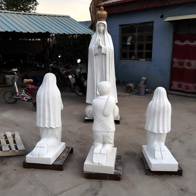 Catholic Outdoor Our Lady Of Fatima With Three Children Statues