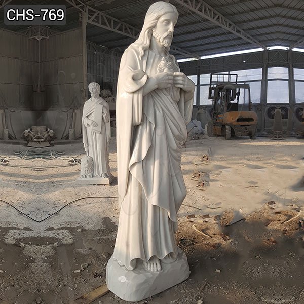 Catholic Marble Sacred Heart Jesus Statue for Sale