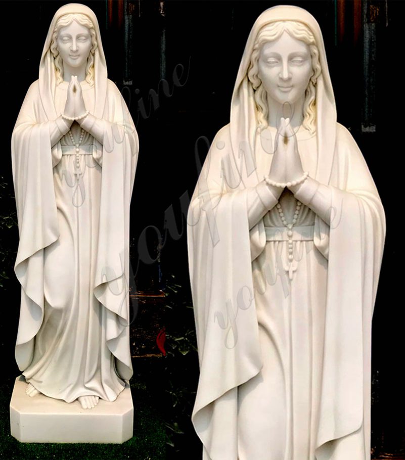 Full Size White Marble Our Lady of Lourdes Sculpture