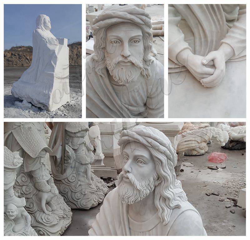 Garden Decoration Jesus Praying Marble Statue details