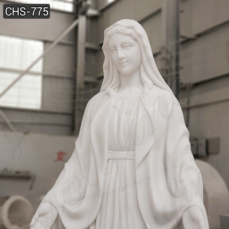 Lige Size Religious White Marble Mary Sculpture for Sale