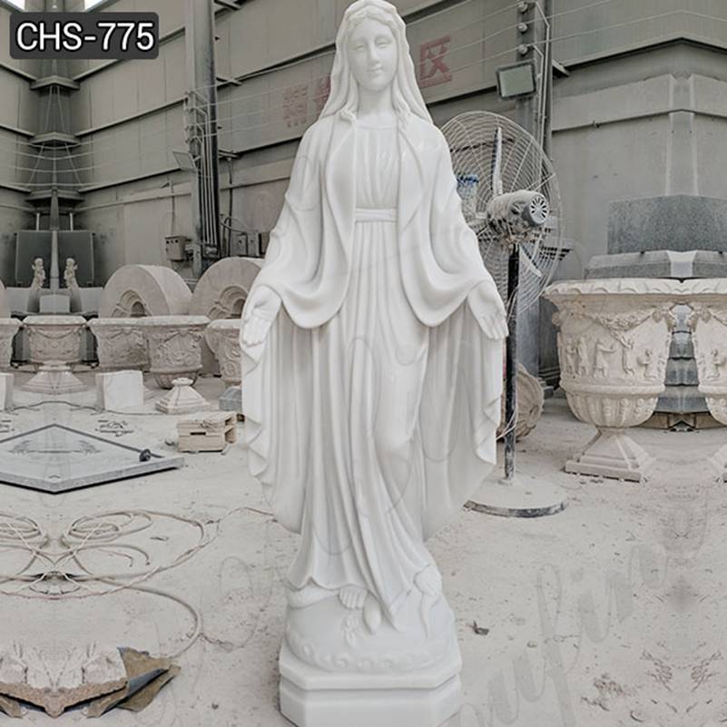 Lige Size Religious White Marble Mary Sculpture for Sale CHS-775