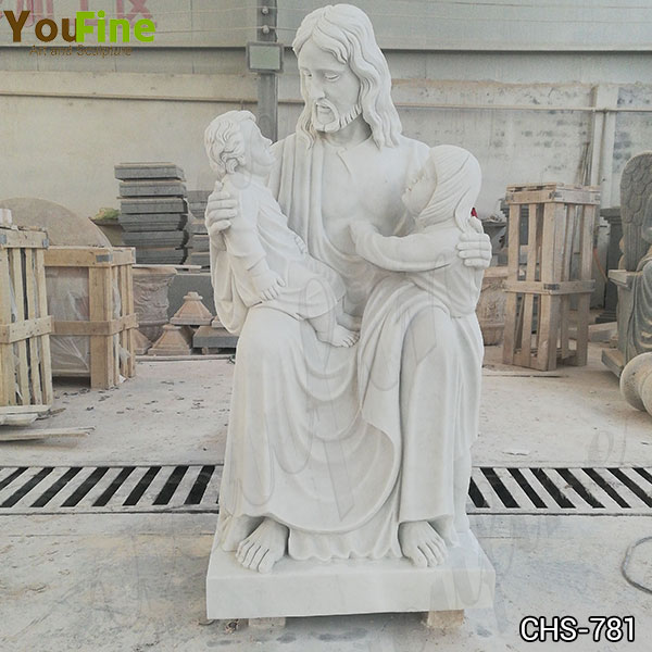 Customized Classic Marble Jesus with Children Statue Suppliers