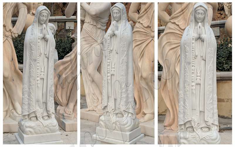 Classic Catholic Outdoor Our Lady of Fatima Marble Statue