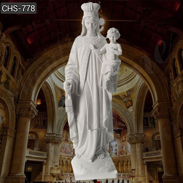 White Marble Our Lady of Mount Carmel Statue Factory Supply CHS-778