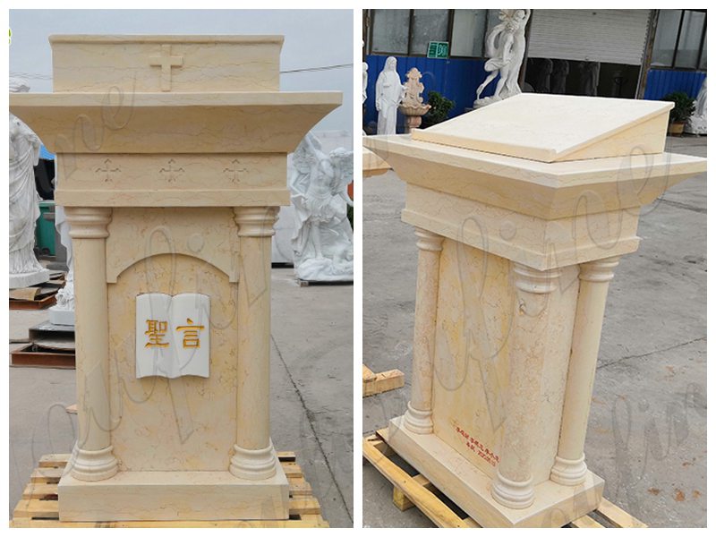 Custom Beige Marble Church Pulpit for Sale
