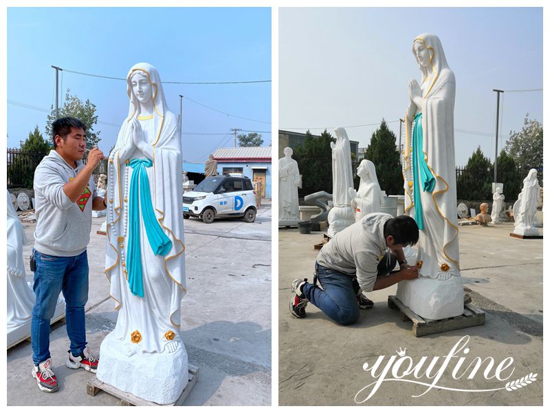 Catholic Church Marble Our Lady of Lourdes Statue for Sale