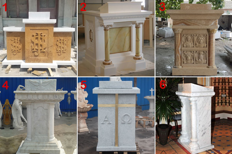 Classical Natural Marble Church Pulpit Designs factory Supplier
