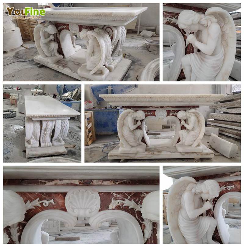 Hand-carving White Catholic Marble Altar Table Church Decor for sale