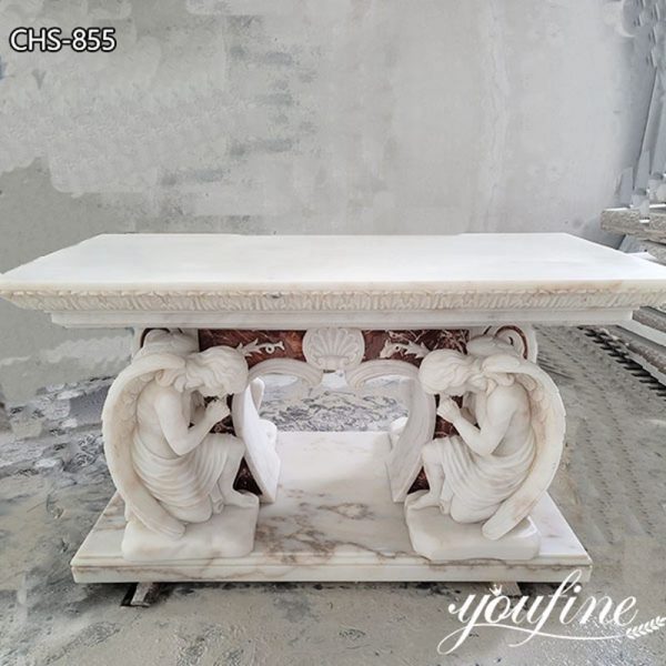 Hand-carving White Catholic Marble Altar Table Church Decor for sale