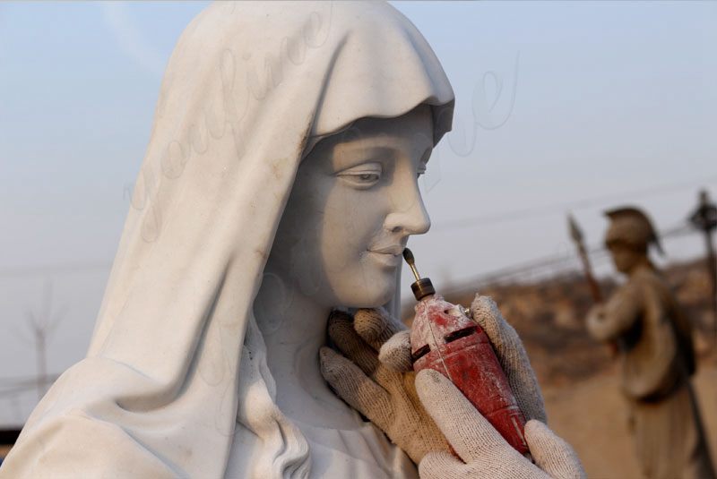 carving of marble Mary statue-YouFine Sculpture