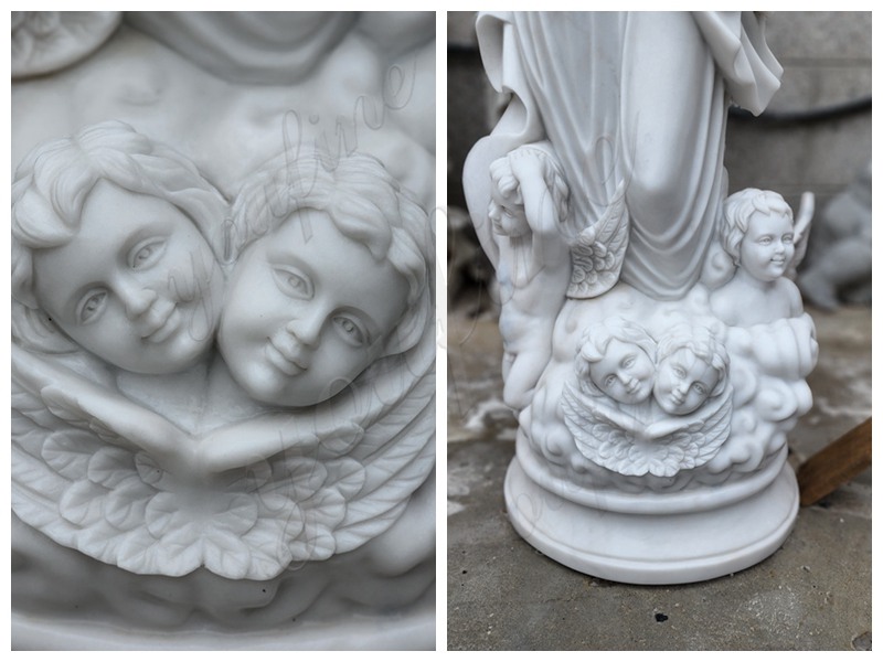 details of marble Virgin Mary statue-YouFine Sculpture