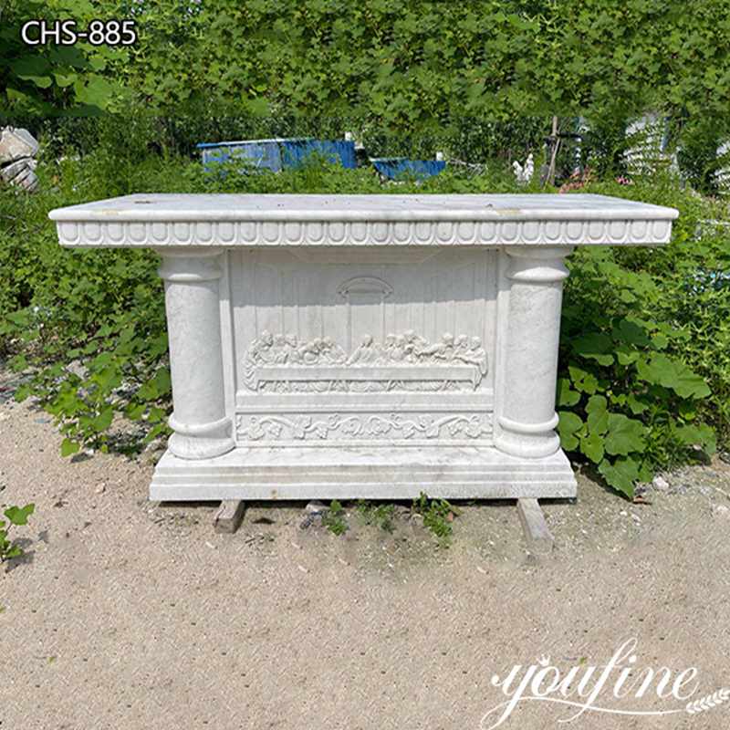 Hand Carving White Marble Altar Table Church Decor Factory Supply CHS-885
