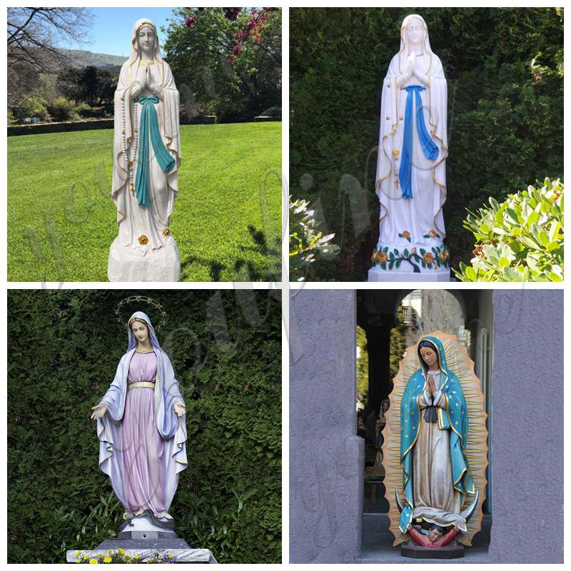 life-size marble colored painting religious statues-YouFine Sculpture